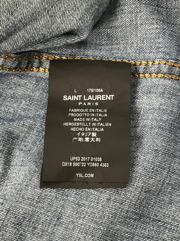 【中古品】【メンズ】 SAINT LAURENT サンローラン DENIM WESTERN SHIRT デニムウエスタンシャツ 長袖 トップス 141-250106-mo-11-tag サイズ：L カラー：ブルー 万代Net店