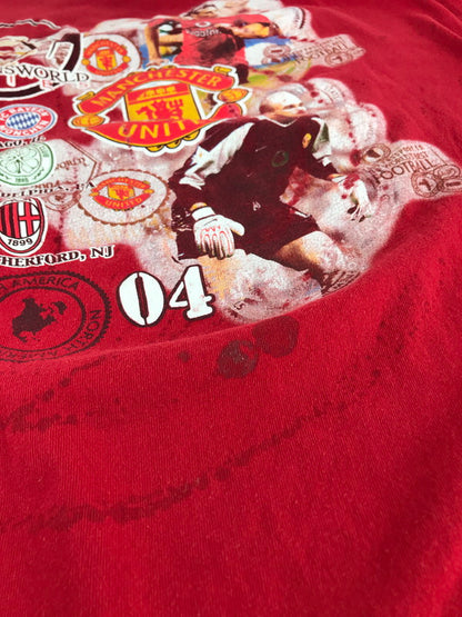 【現状渡し品】【メンズ】  JERZEES ジャージーズ MANCHESTER UNITED TEE マンチェスターユナイテッド Tシャツ 半袖 トップス 146-241126-yk-07-tag サイズ：XL カラー：RED 万代Net店