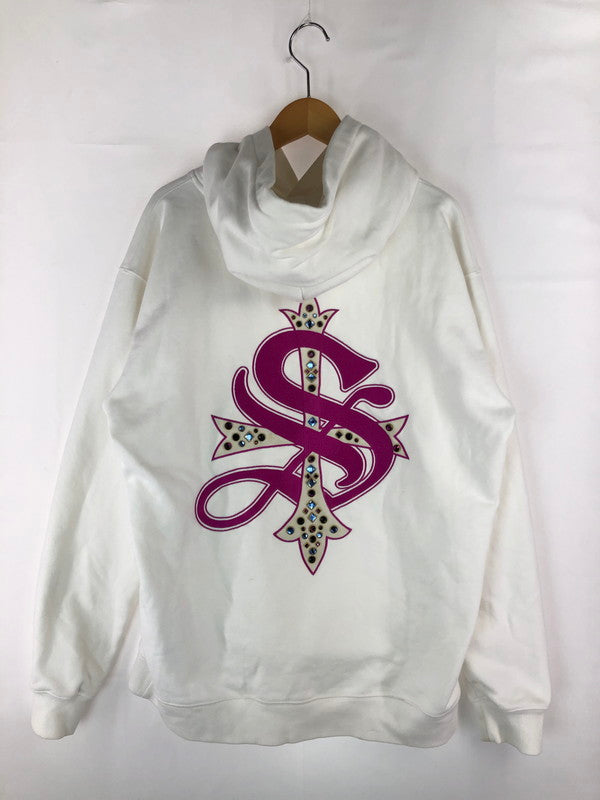 【中古品】【メンズ】  SUPPLIER サプライヤー STUDS CROSS HOODIE スタッヅ クロスロゴ プルオーバーパーカー パーカー トップス 142-241129-SS-13-tag サイズ：XL カラー：ホワイト 万代Net店