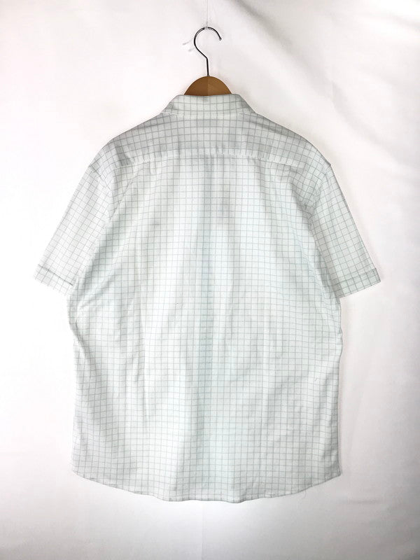 【中古美品】【メンズ】 LACOSTE ラコステ SLIM FIT CHECK SHIRT PH794E スリムフィット チェックシャツ 半袖シャツ トップス 147-241126-yk-13-tag サイズ：XL カラー：ホワイト/ライトブルー 万代Net店