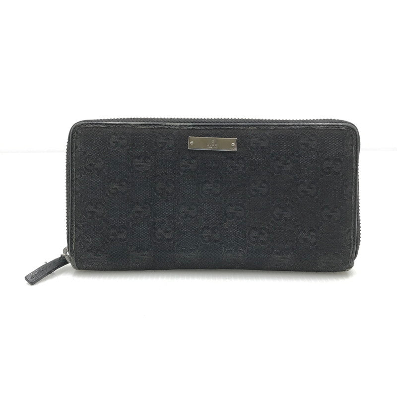 【中古品】【メンズ/レディース】 GUCCI グッチ 307980 493075 GGキャンバス ラウンドファスナー ロングウォレット 長財布 181-241122-na-02-tag カラー：ブラック 万代Net店