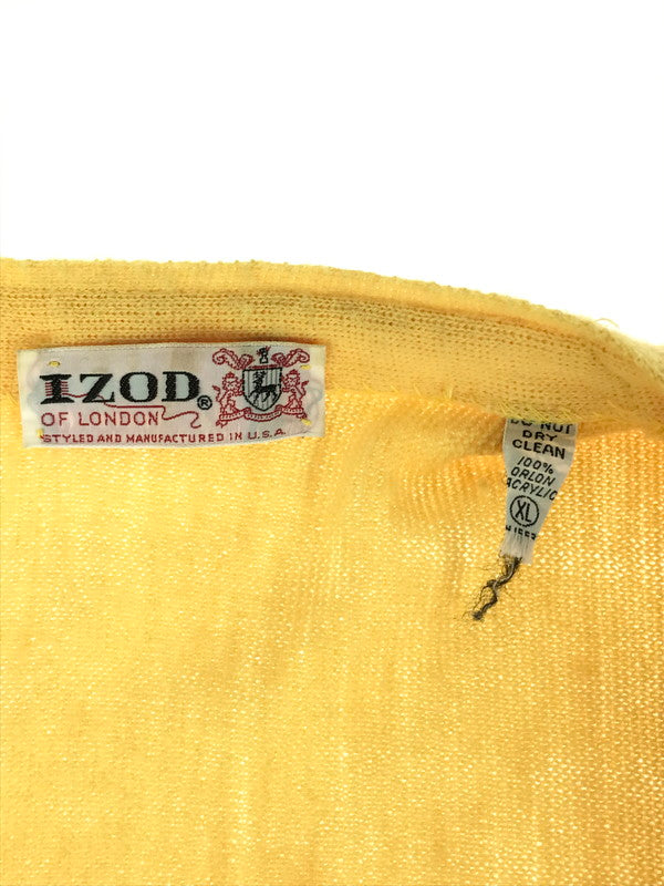 【中古品】【メンズ】  IZOD LACOSTE アイゾッドラコステ 60S ACRYLIC KNIT CARDIGAN 60年代 アクリル ニット カーディガン トップス 146-241126-mo-07-tag サイズ：XL カラー：イエロー 万代Net店