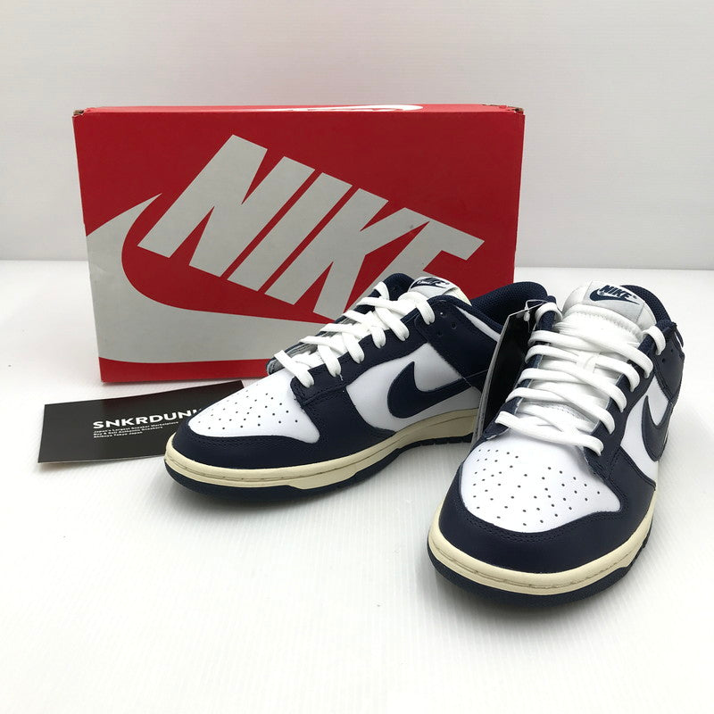 【中古美品】【メンズ】 NIKE ナイキ WMNS DUNK LOW VINTAGE NAVY DD1503-115 ウィメンズ ダンク ロー ヴィンテージ ネイビー スニーカー 靴 160-241123-hi-08-tag サイズ：27cm US 10 カラー：WHITE/MIDNIGHT NAVY 万代Net店