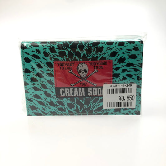 【中古美品】【メンズ】 CREAM SODA クリームソーダ CS パスケース ヒョウ柄 PD23GS-11MINTBLUE 牛革 日本製 定期入れ 服飾雑貨 201-250307-yk-14-tag カラー：MINTBLUE 万代Net店