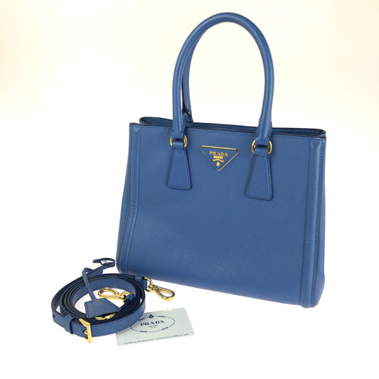 【中古品】【レディース】 PRADA プラダ GALLERIA SAFFIANO BN2608 ガレリア サフィアーノ 2WAYハンドバッグ ハンドバッグ ショルダーバッグ カバン 180-241204-hi-08-tag カラー：ブルー 万代Net店