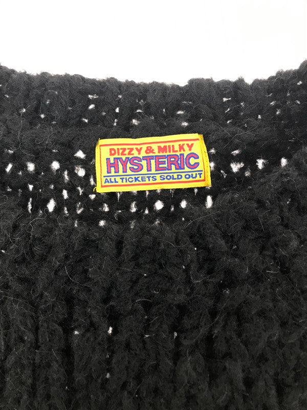 【中古品】【メンズ/レディース】 HYSTERIC GLAMOUR ヒステリックグラマー SOLID SLIDE PULLOVER 01213NS07 ソリッドスライドプルオーバー ニット トップス 140-241203-yk-11-tag サイズ：F カラー：BLACK 万代Net店