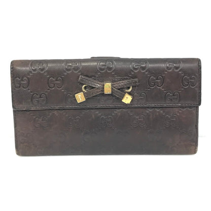 【現状渡し品】【レディース】 GUCCI グッチ グッチシマ ウェイビングリボン ロングウォレット 167464 0416 長財布 181-241202-hi-05-tag カラー：ブラウン 万代Net店