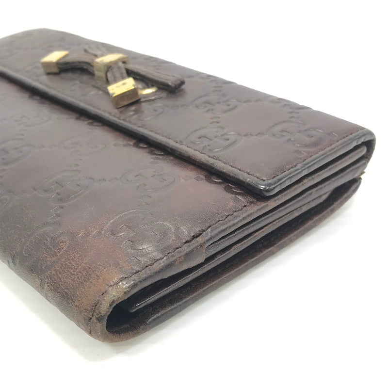 【現状渡し品】【レディース】 GUCCI グッチ グッチシマ ウェイビングリボン ロングウォレット 167464 0416 長財布 181-241202-hi-05-tag カラー：ブラウン 万代Net店