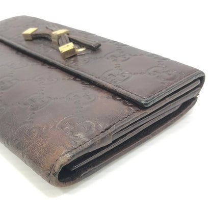【現状渡し品】【レディース】 GUCCI グッチ グッチシマ ウェイビングリボン ロングウォレット 167464 0416 長財布 181-241202-hi-05-tag カラー：ブラウン 万代Net店