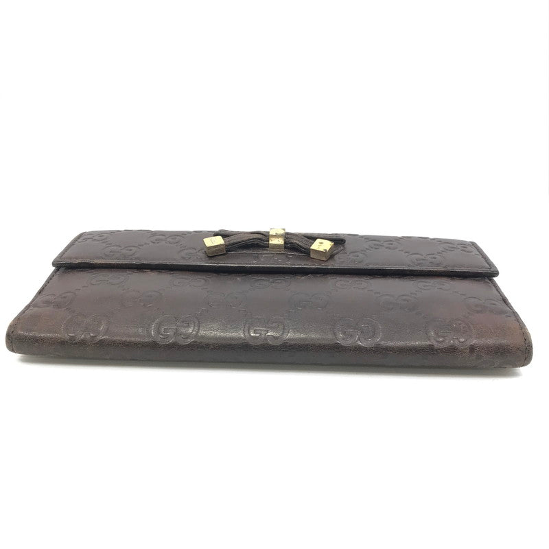 【現状渡し品】【レディース】 GUCCI グッチ グッチシマ ウェイビングリボン ロングウォレット 167464 0416 長財布 181-241202-hi-05-tag カラー：ブラウン 万代Net店
