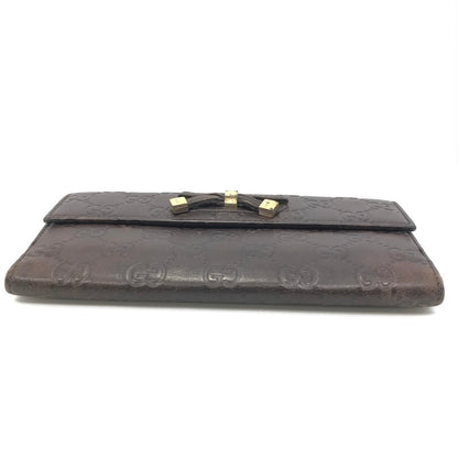 【現状渡し品】【レディース】 GUCCI グッチ グッチシマ ウェイビングリボン ロングウォレット 167464 0416 長財布 181-241202-hi-05-tag カラー：ブラウン 万代Net店