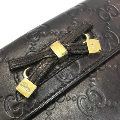 【現状渡し品】【レディース】 GUCCI グッチ グッチシマ ウェイビングリボン ロングウォレット 167464 0416 長財布 181-241202-hi-05-tag カラー：ブラウン 万代Net店