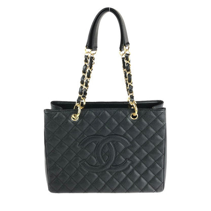 【中古品】【レディース】 CHANEL シャネル GST チェーントートバッグ A50995 マトラッセ ココマーク キャビアスキンワンショルダーバッグ カバン 180-241204-hi-04-tag カラー：ブラック 万代Net店
