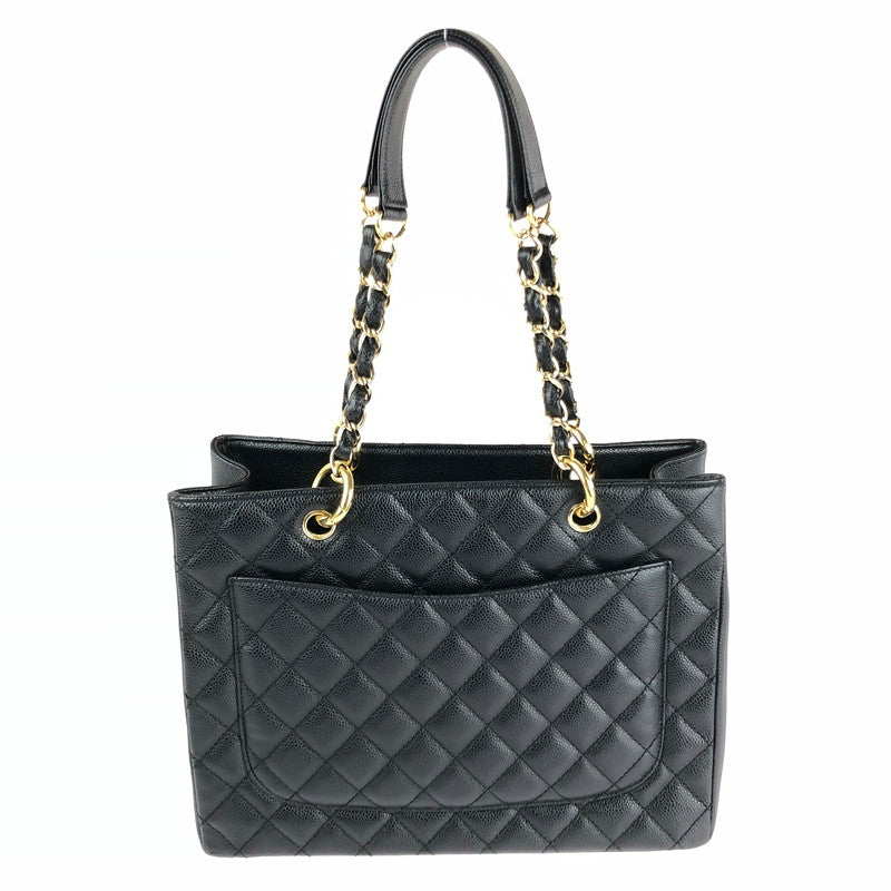 【中古品】【レディース】 CHANEL シャネル GST チェーントートバッグ A50995 マトラッセ ココマーク キャビアスキンワンショルダーバッグ カバン 180-241204-hi-04-tag カラー：ブラック 万代Net店