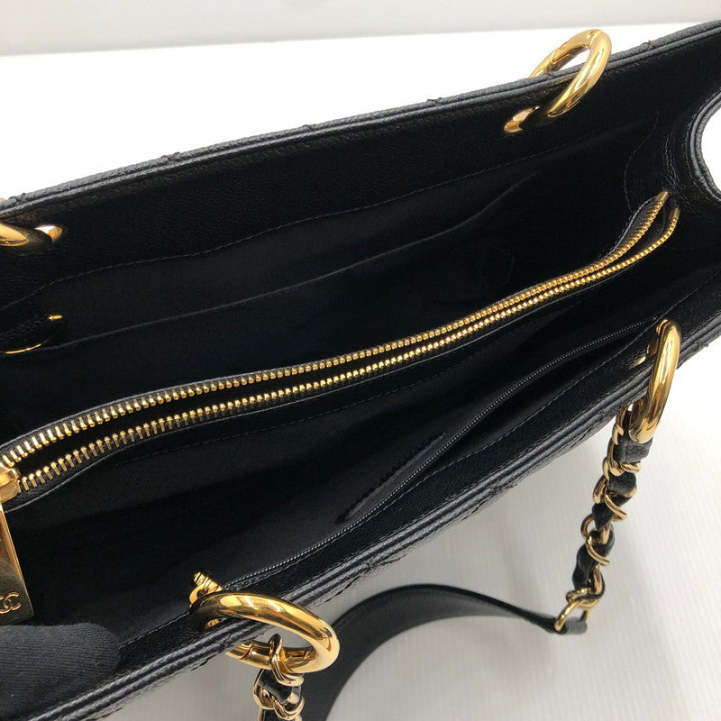 【中古品】【レディース】 CHANEL シャネル GST チェーントートバッグ A50995 マトラッセ ココマーク キャビアスキンワンショルダーバッグ カバン 180-241204-hi-04-tag カラー：ブラック 万代Net店