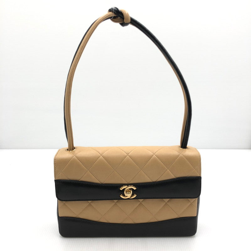 【中古品】【レディース】 CHANEL シャネル マトラッセ ワンショルダーバッグ バイカラー ココマーク カバン 180-241204-hi-02-tag カラー：ベージュ/ブラック 万代Net店