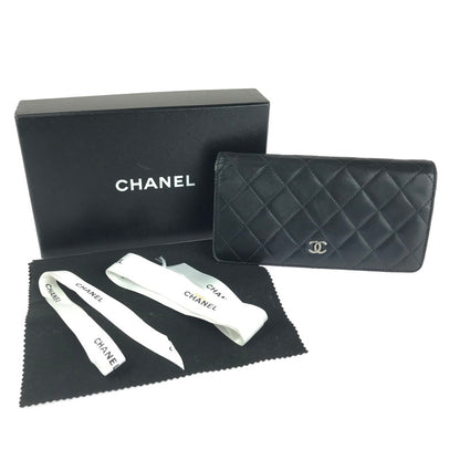 【中古品】【レディース】 CHANEL シャネル A31509 マトラッセ ラムスキン 2つ折り長財布 180-241204-ki-10-tag カラー：ブラック 万代Net店