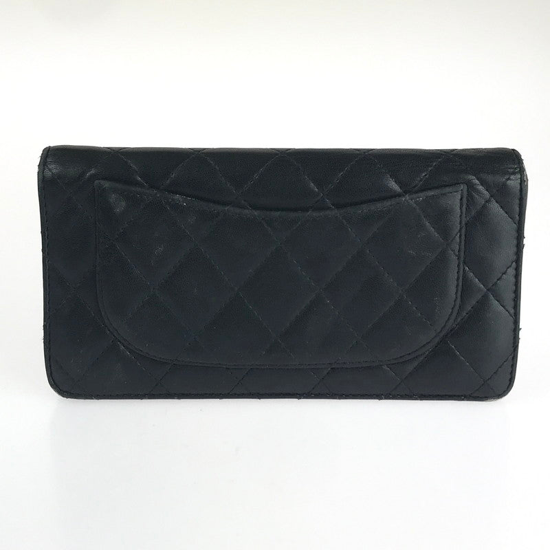 【中古品】【レディース】 CHANEL シャネル A31509 マトラッセ ラムスキン 2つ折り長財布 180-241204-ki-10-tag カラー：ブラック 万代Net店