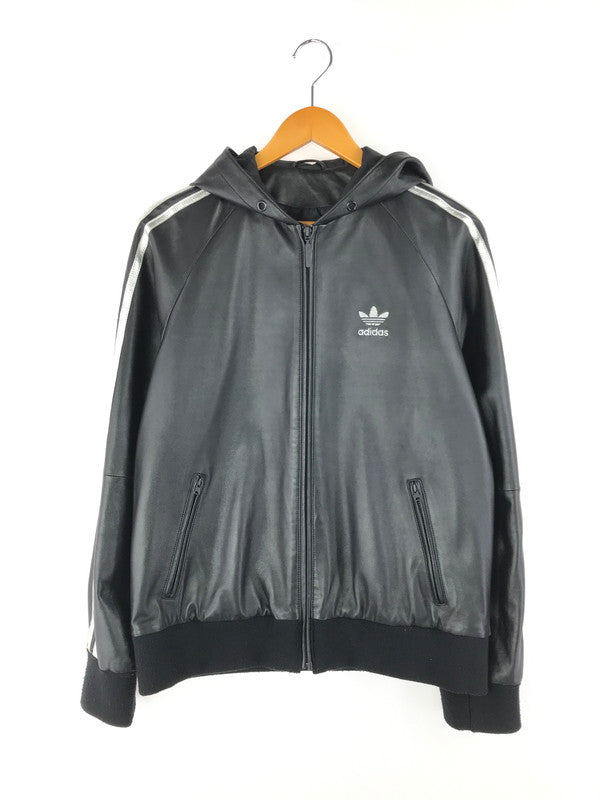 【中古品】【メンズ】 adidas アディダス × NIGO 二ゴー コラボ 15AW HOODED LEATHER JACKET AB1567 フーデッド レザージャケット ライトアウター 142-241215-hi-12-tag サイズ：M カラー：ブラック 万代Net店