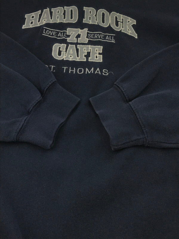 【中古品】【メンズ】 HARD ROCK CAFE ハード ロック カフェ LOGO CREWNECK SWEATSHIRT 前V ロゴクルーネック スウェット トップス トレーナー 146-250121-yk-10-tag サイズ：XXL カラー：ネイビー 万代Net店