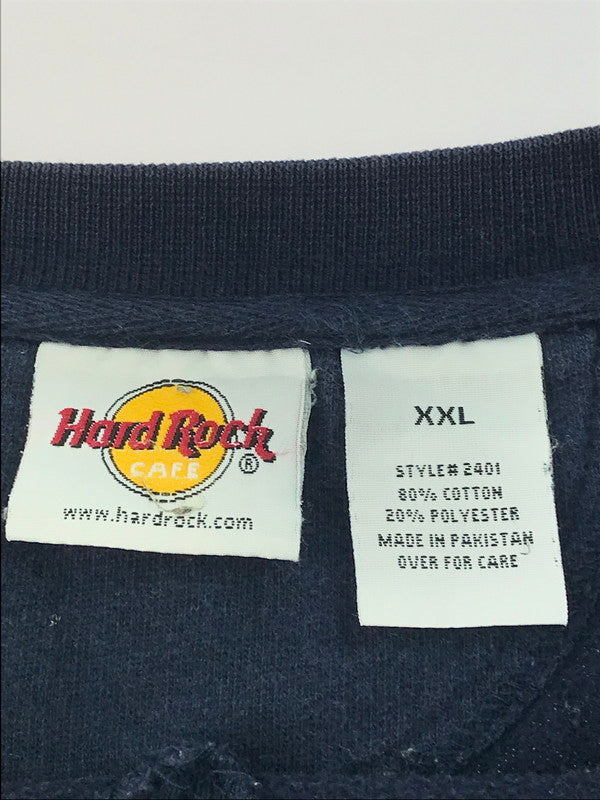 【中古品】【メンズ】 HARD ROCK CAFE ハード ロック カフェ LOGO CREWNECK SWEATSHIRT 前V ロゴクルーネック スウェット トップス トレーナー 146-250121-yk-10-tag サイズ：XXL カラー：ネイビー 万代Net店