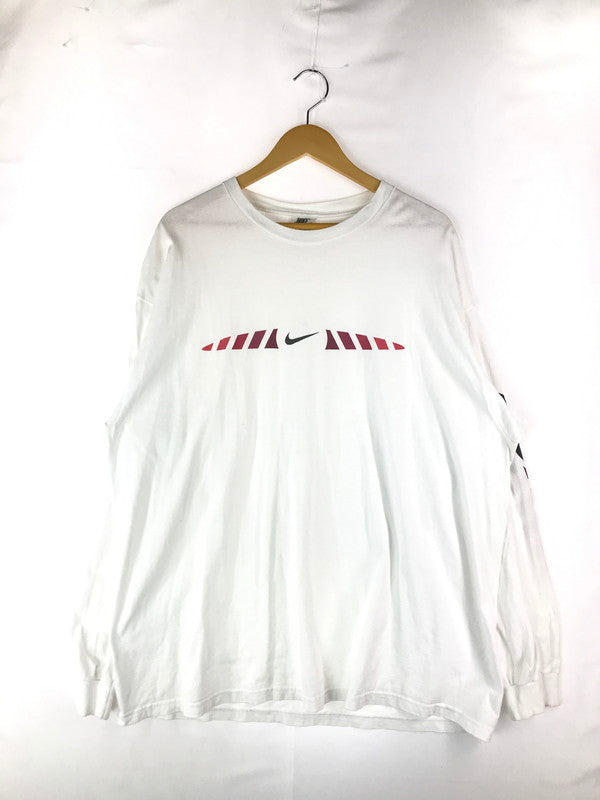 【中古品】【メンズ】 NIKE ナイキ L/S TEE 白タグ USA製 ロングスリーブ Tシャツ トップス カットソー 146-241212-mo-02-tag サイズ：XL カラー：ホワイト 万代Net店