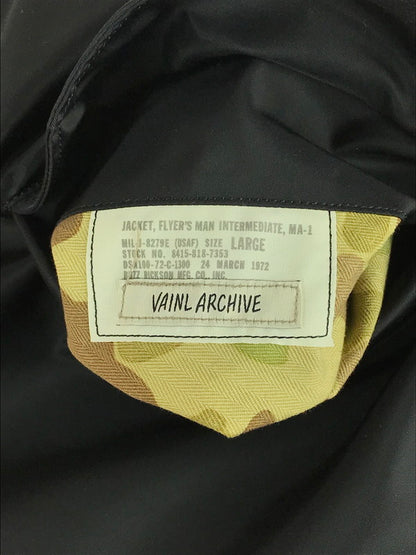 【中古品】【メンズ】 Buzz Rickson's バズリクソンズ ×VAINL ARCHIVE ヴァイナルアーカイヴ BR15529VA MA-1 FLIGHT JACKET フライトジャケット アウター 145-241212-mo-12-tag サイズ：L カラー：ブラック/オレンジ 万代Net店