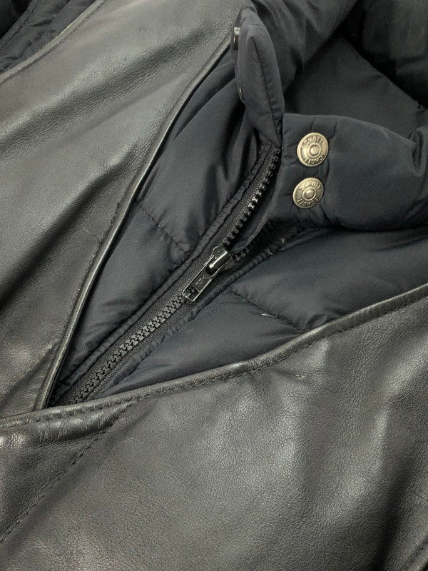 【中古品】【メンズ】 schott ショット DOWN JACKET LOT.1255 2WAY レザー切替 ダウンジャケット アウター 145-250112-mo-18-tag サイズ：40 カラー：ブラック 万代Net店