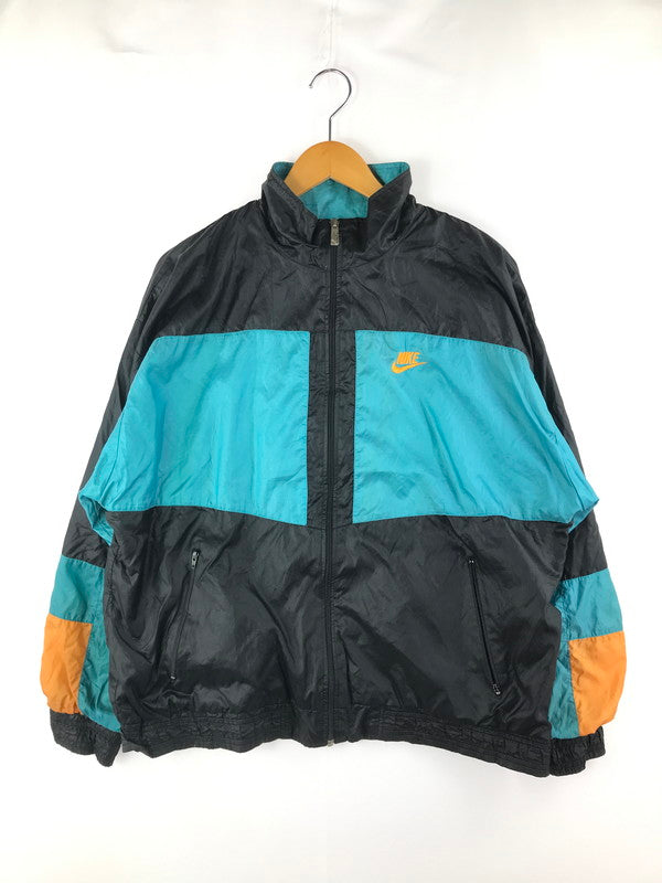 【現状渡し品】【メンズ】 NIKE ナイキ 80's NYLON JACKET 80年代 ナイロンジャケット マレーシア製 紺タグ ライトアウター 146-250121-yk-24-tag サイズ：L カラー：ブルー/ブラック 万代Net店