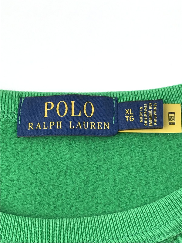 【中古品】【メンズ】 POLO RALPH LAUREN ポロ・ラルフローレン PAINT SPLATTER SWEAT クルーネック ペイント加工スウェット トレーナー 147-241225-hi-23-tag サイズ：XL カラー：グリーン 万代Net店