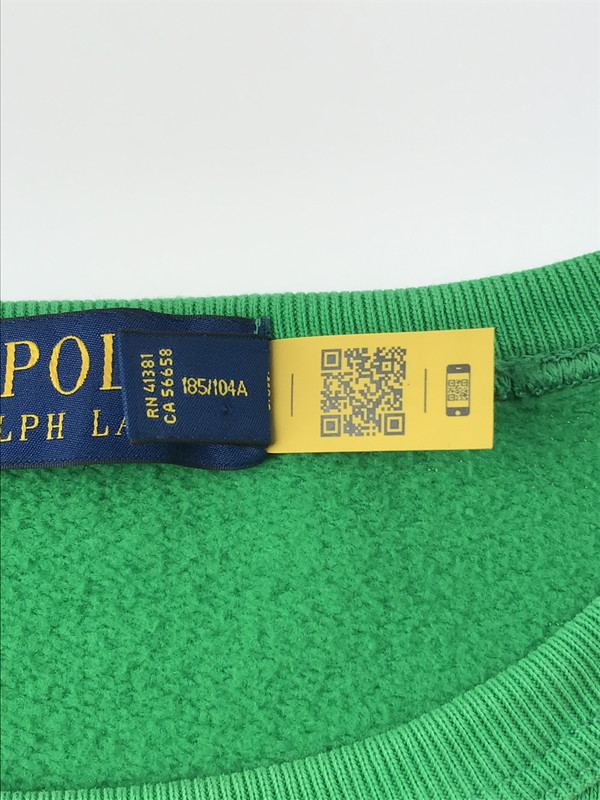 【中古品】【メンズ】 POLO RALPH LAUREN ポロ・ラルフローレン PAINT SPLATTER SWEAT クルーネック ペイント加工スウェット トレーナー 147-241225-hi-23-tag サイズ：XL カラー：グリーン 万代Net店