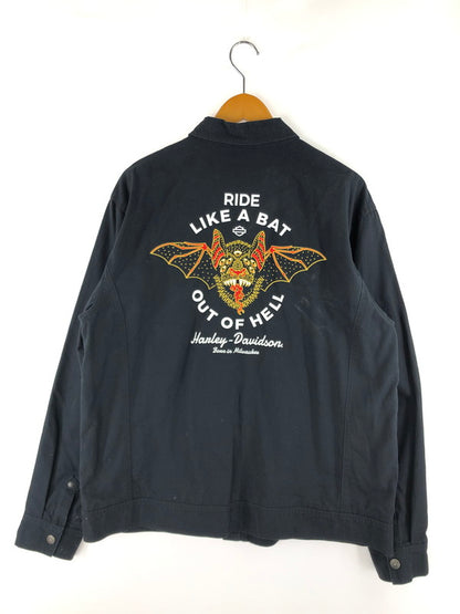 【中古品】【メンズ】 HARLEY DAVIDSON ハーレーダビッドソン BAT OUT OF HELL SLIM FIT JACKET 97502-19VM スリムフィットジャケット ブルゾン ライトアウター 145-241226-hi-14-tag サイズ：XL カラー：ブラック 万代Net店