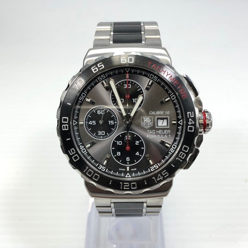 【中古品】【メンズ】 TAG HEUER タグホイヤー FORMULA 1 CAU2011.BA0873 EAZ8335 フォーミュラ1 キャリバー16 クロノグラフ オートマチック 自動巻き デイト 腕時計 195-241225-hi-33-tag サイズ：44mm カラー：シルバー 万代Net店