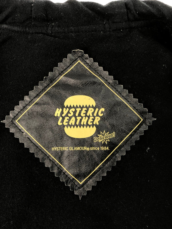 【現状渡し品】【メンズ】 HYSTERIC GLAMOUR ヒステリックグラマー LETHER HOODED JACKET 4LB-1961 レザーフーデッドジャケット レザージャケット 豚革 アウター 140-241226-hi-13-tag サイズ：S カラー：ブラック 万代Net店