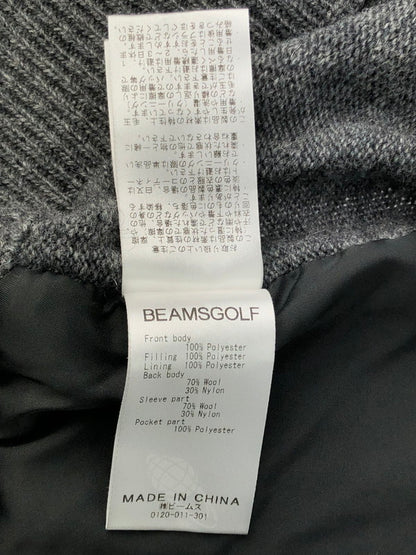 【中古品】【メンズ】 BEAMS ビームス GOLF PURPLE LABEL ナイロン切り替え ニットジップジャケット 84-15-0084-647 ゴルフウェア アウター 148-241226-hi-20-tag サイズ：M カラー：グレー 万代Net店