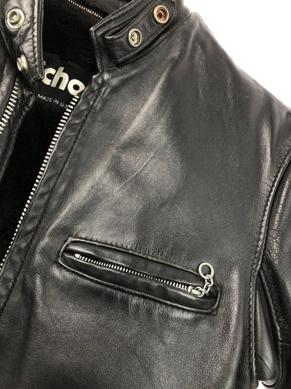 【中古品】【メンズ】 schott ショット SINGLE RIDERS JACKET TALON ZIP ライナー付き シングルライダースジャケット アウター 145-250112-mo-15-tag サイズ：36 カラー：ブラック 万代Net店