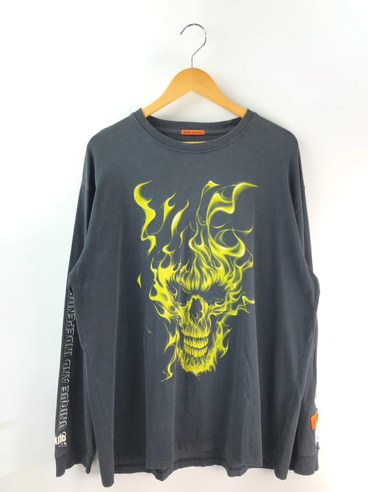 【現状渡し品】【メンズ】  HERON PRESTON ヘロンプレストン PRINTED LS TEE HMAB002F19600015 ロングスリーブ Tシャツ トップス カットソー 141-241222-mo-01-tag サイズ：L カラー：ダークグレー 万代Net店