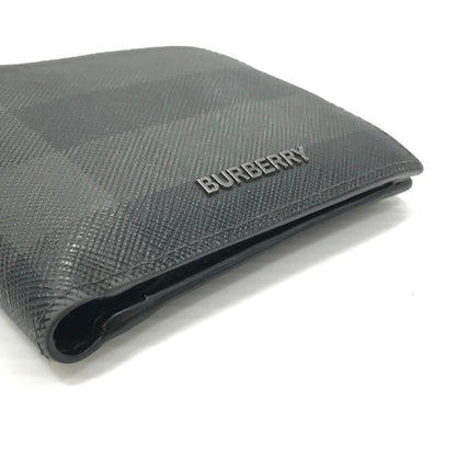 【中古品】【メンズ】 BURBERRY バーバリー チェック バイフォールド コインウォレット 8056707 2つ折り財布 181-241218-yk-02-tag カラー：チャコール 万代Net店