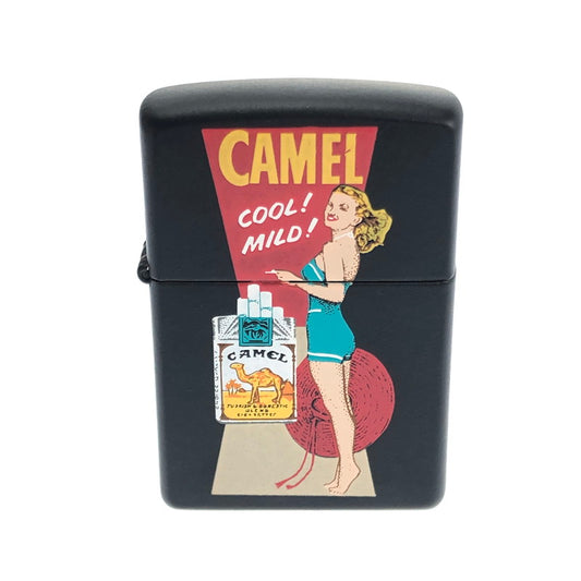 【中古品】【メンズ/レディース】 ZIPPO ジッポ CAMEL COOL! MILD! PIN UP GIRL キャメル ピンナップガール オイルライター 喫煙具 206-241220-hi-06-tag カラー：ブラック 万代Net店