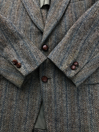 【現状渡し品】【メンズ】 HARRIS TWEED ハリスツイード BASKIN 70S USA製 WOOL TAILORED JACKET 70年代 ウール テーラードジャケット アウター 146-250112-mo-13-tag カラー：ブラウン系 万代Net店