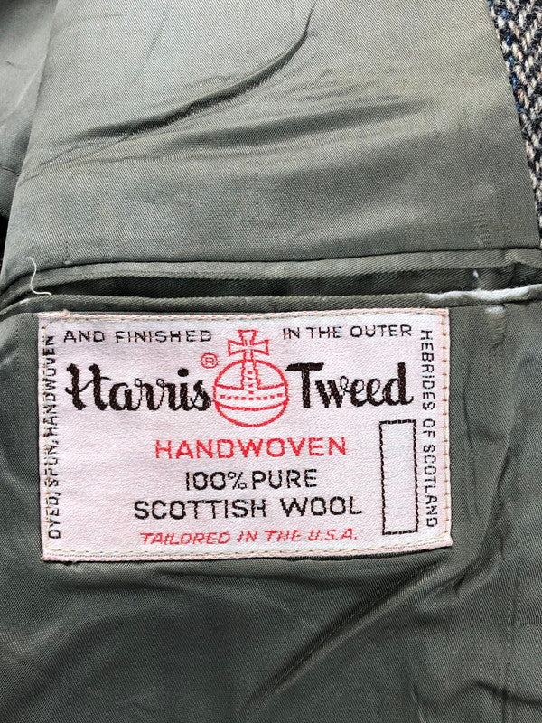 【現状渡し品】【メンズ】 HARRIS TWEED ハリスツイード BASKIN 70S USA製 WOOL TAILORED JACKET 70年代 ウール テーラードジャケット アウター 146-250112-mo-13-tag カラー：ブラウン系 万代Net店