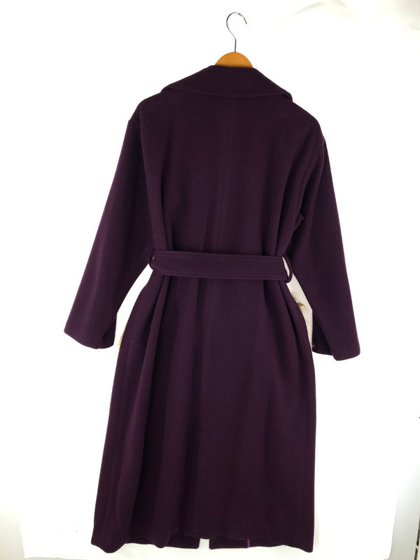 【中古品】【レディース】 ELENORE TOKYO エレノア トーキョー POINT FUR WOOL COAT 44267060 ポイント ファー ウールコート ロングコート アウター 169-250111-na-07-tag サイズ：F カラー：パープル 万代Net店