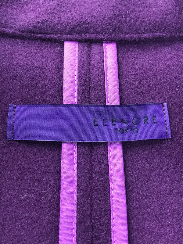 【中古品】【レディース】 ELENORE TOKYO エレノア トーキョー POINT FUR WOOL COAT 44267060 ポイント ファー ウールコート ロングコート アウター 169-250111-na-07-tag サイズ：F カラー：パープル 万代Net店