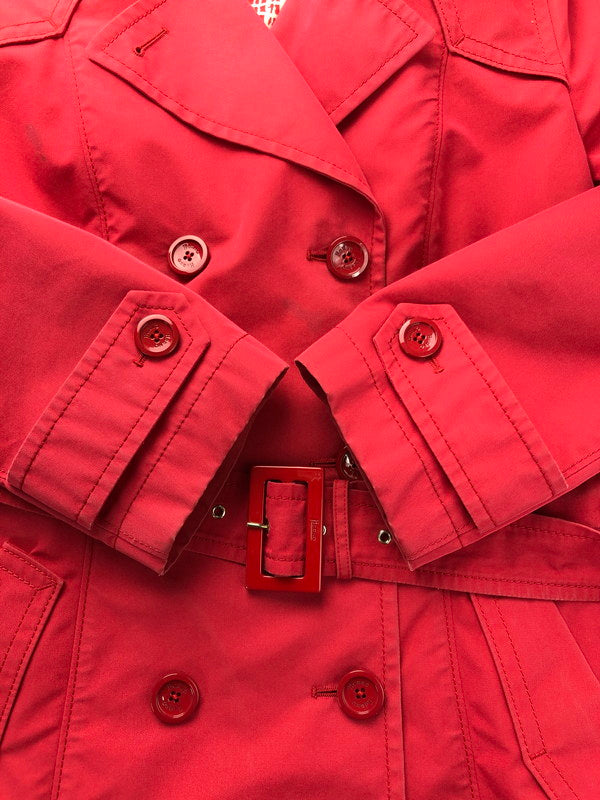 【中古品】【レディース】 Herno ヘルノ RAIN COLLECTION TRENCH COAT IM0082D-19195C-6015 レインコレクション トレンチコート アウター 169-250112-mo-03-tag サイズ：46 カラー：レッド 万代Net店