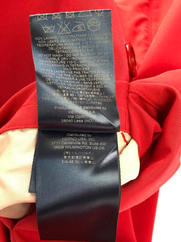 【中古品】【レディース】 Herno ヘルノ RAIN COLLECTION TRENCH COAT IM0082D-19195C-6015 レインコレクション トレンチコート アウター 169-250112-mo-03-tag サイズ：46 カラー：レッド 万代Net店