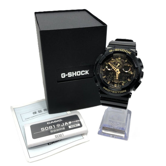 【中古美品】【メンズ】 G-SHOCK ジーショック GA-100 SERIES GA-100CF-1A9JF ANALOG-DIGITAL アナログデジタル クォーツ 腕時計 196-241225-hi-38-tag サイズ：55×51.2×16.9mm カラー：ブラック/カモフラージュ 万代Net店