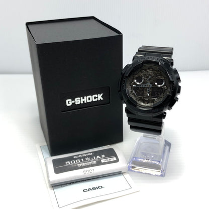 【中古美品】【メンズ】 G-SHOCK ジーショック GA-100 SERIES GA-100CF-1AJF ANALOG-DIGITAL アナログデジタル クォーツ 時計 196-241225-hi-37-tag サイズ：55×51.2×16.9mm カラー：ブラック 万代Net店