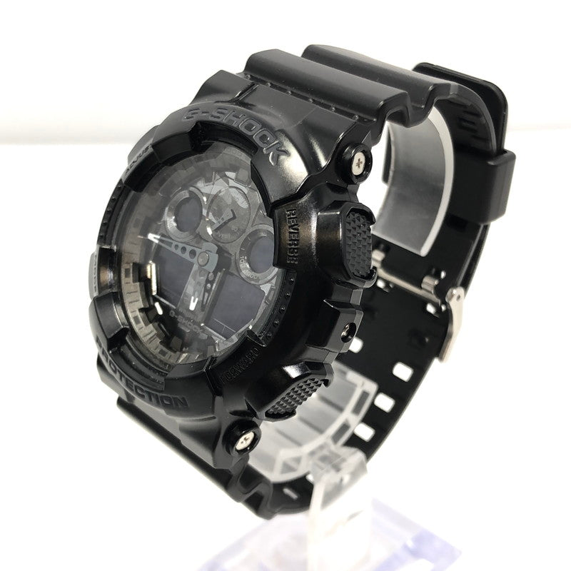 【中古美品】【メンズ】 G-SHOCK ジーショック GA-100 SERIES GA-100CF-1AJF ANALOG-DIGITAL アナログデジタル クォーツ 時計 196-241225-hi-37-tag サイズ：55×51.2×16.9mm カラー：ブラック 万代Net店