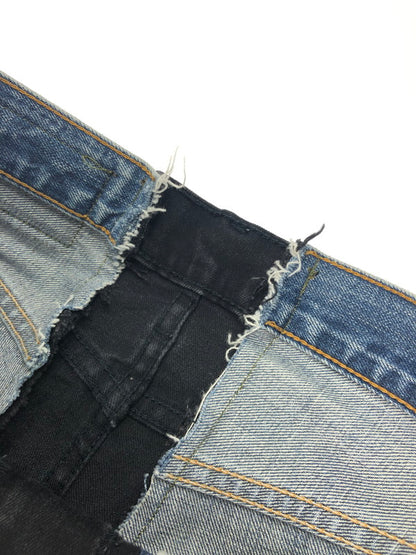 【中古品】【メンズ】  MAKKI REMAKE DENIM PANTS マッキリメイク 再構築 デニムパンツ ジーンズ ボトムス 158-241219-hi-12-tag サイズ：なし カラー：ブラック/ブルー 万代Net店