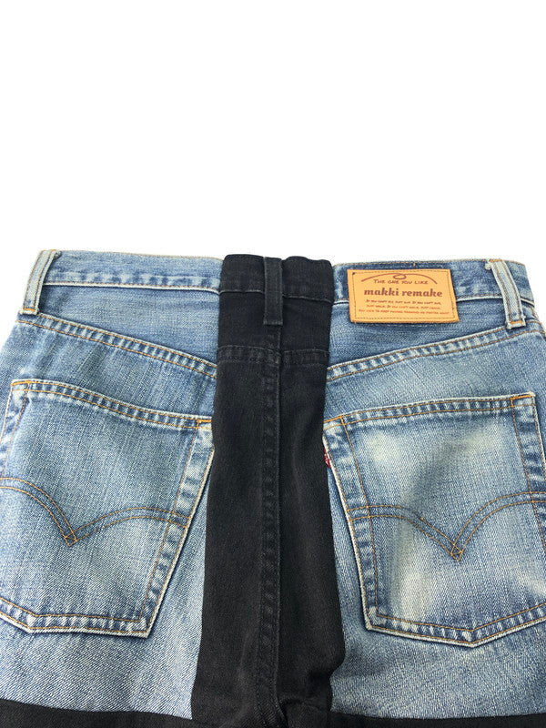 【中古品】【メンズ】  MAKKI REMAKE DENIM PANTS マッキリメイク 再構築 デニムパンツ ジーンズ ボトムス 158-241219-hi-12-tag サイズ：なし カラー：ブラック/ブルー 万代Net店